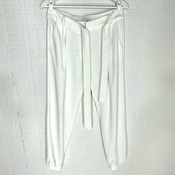 Parker Elliot belted jogger pants white size 2 - Picture 2 of 11